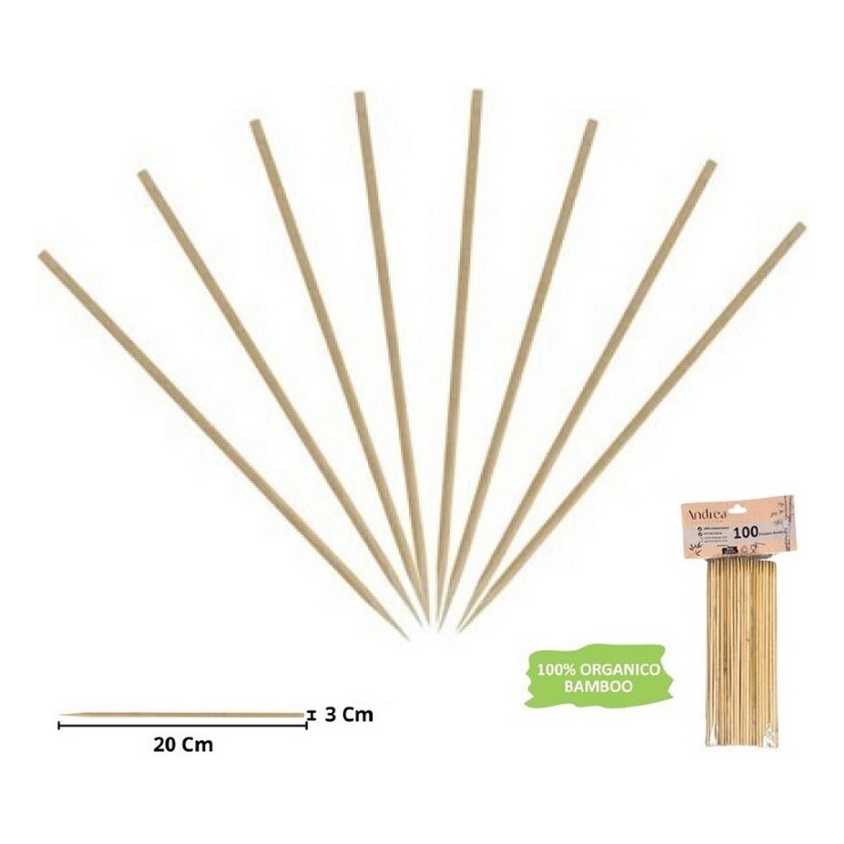ESPETO BAMBU 20CM CJ100 17985 ESPETO BAMBU 20CM CJ100 17985