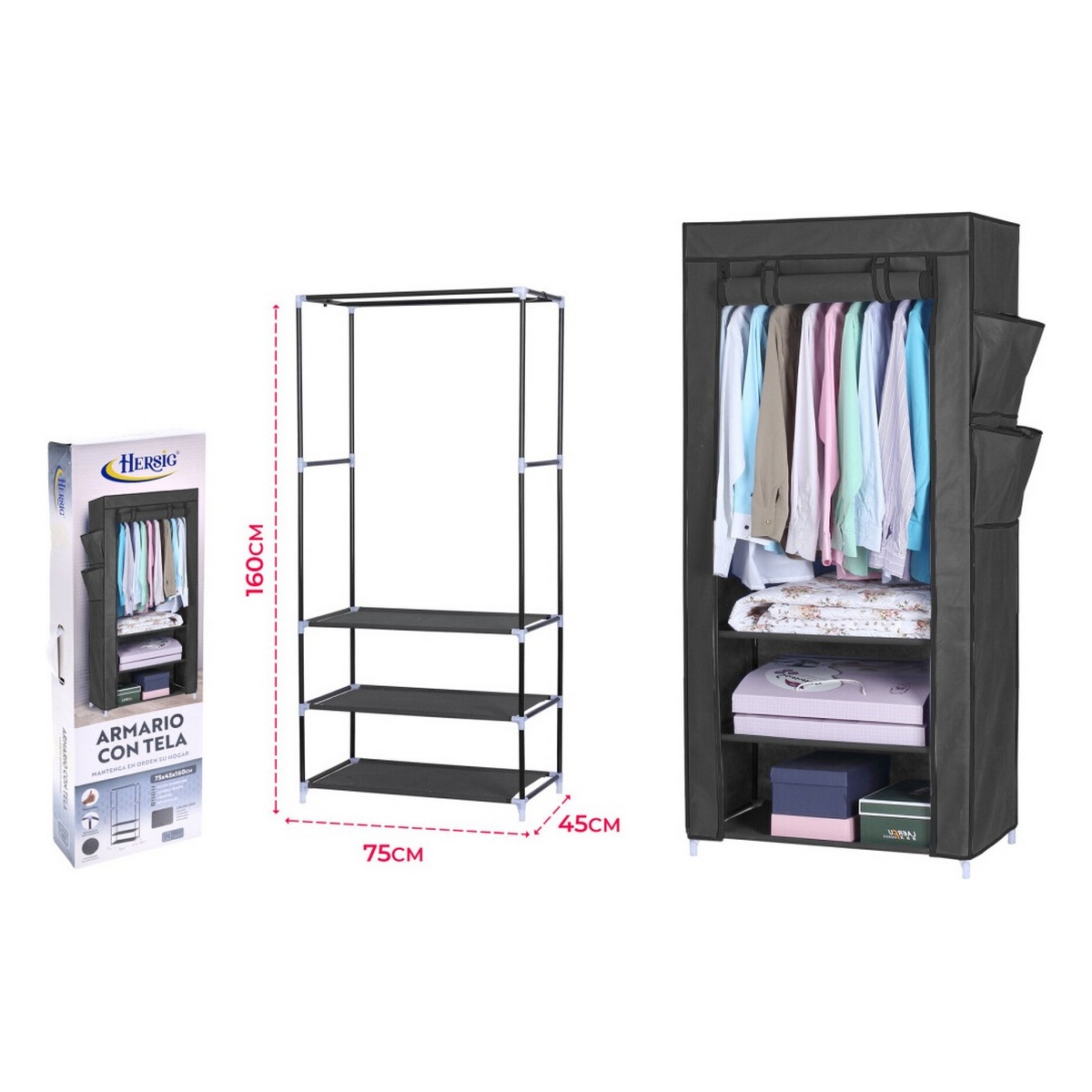 WARDROBE ROUPA 75X45X160 65525 WARDROBE ROUPA 75X45X160 65525